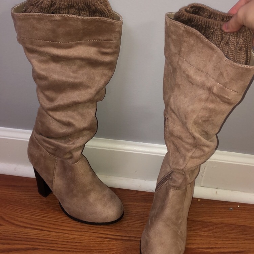 Nude heel boots